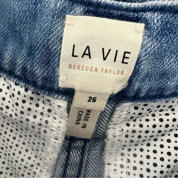 Rebecca Taylor La Vie Drapey Denim Pant Jeans In Edie Wash Size 26 - Picture 6 of 7